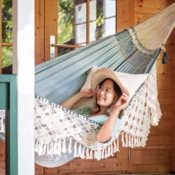 LA SIESTA Kingsize Hängematte 'Bossanova', Fjord -Gartentopf Geschäft 3940200349 Kingsize Haengematte Bossanova Fjord Bio Baumwolle 3 106155