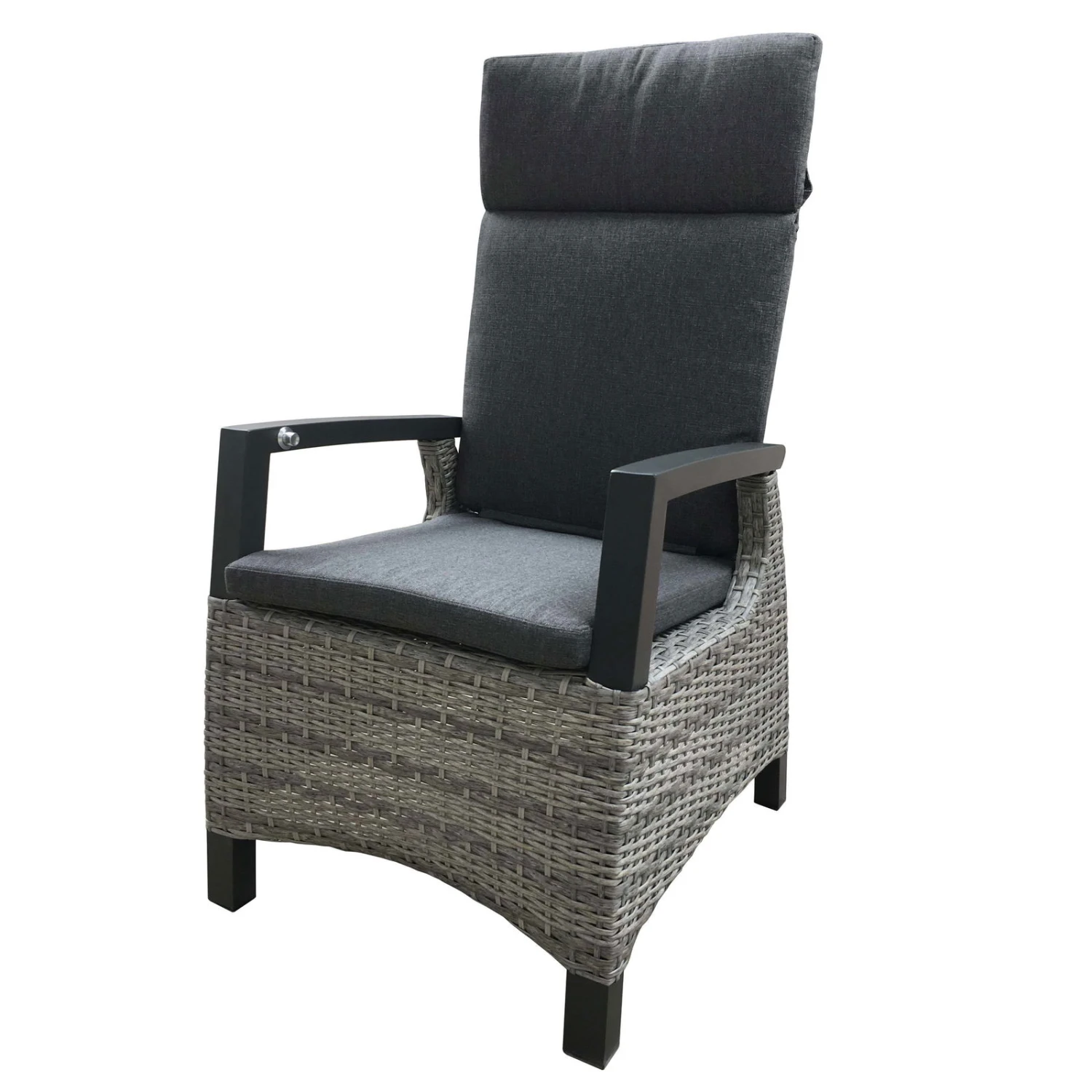 Geflechtsessel Bremen, Hellgrau/braun, Verstellbare Rückenlehne 3 Geflechtsessel Bremen, Hellgrau/braun, Verstellbare Rückenlehne