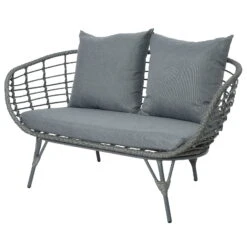 Loungegruppe 'Evora', 4-teilig, Grau 11 Loungegruppe 'Evora', 4-teilig, Grau -Gartentopf Geschäft 3950101015 Alu Geflechtgruppe Evora 4tlg grau inkl Kissen 3 99291