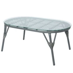 Loungegruppe 'Evora', 4-teilig, Grau 13 Loungegruppe 'Evora', 4-teilig, Grau -Gartentopf Geschäft 3950101015 Alu Geflechtgruppe Evora 4tlg grau inkl Kissen 4 99293