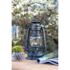 Feuerhand Sturmlaterne 'Baby Special 267', Grau, 26,5 X 13,5 X 15 Cm -Gartentopf Geschäft 3990100189 feuerhand sturmlaterne 2 121583