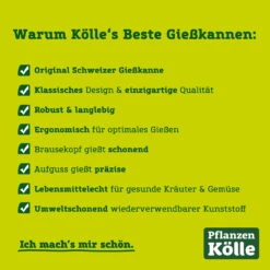 Kölle's Beste Gießkanne, Grün, Mit Brausekopf, Kunststoff -Gartentopf Geschäft koelles beste giesskannen 79115